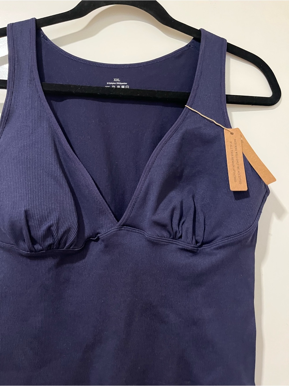 Shapellx Plunge-Neck Seamless Shapewear Jumpsuit - Navy - Picture 4 of 5